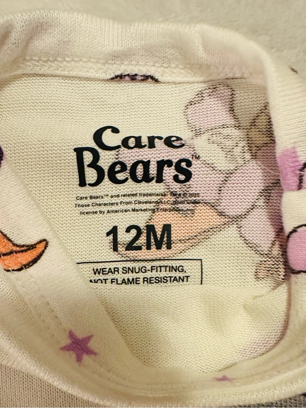 Care Bears Cream Pajama Set with Purple & Orange Halloween Prints